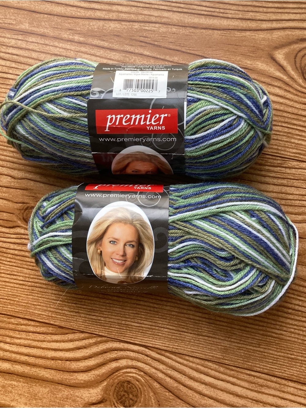 Lot of 2 Premier Deborah Norville, Serenity Sock In Aquamarine 50 g Each 230 yd
